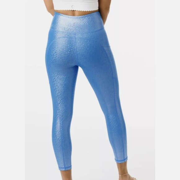 Zyia Active Blue Mermaid Pocket Light n Tight Legging/Capri,Metallic,Size 2 - Picture 2 of 10